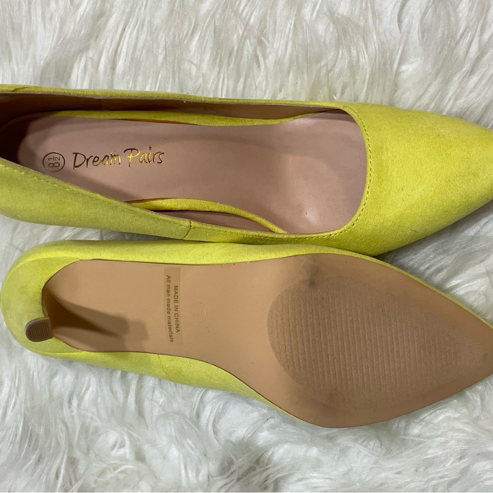 Neon Yellow Stiletto Heels - Picture 2 of 3